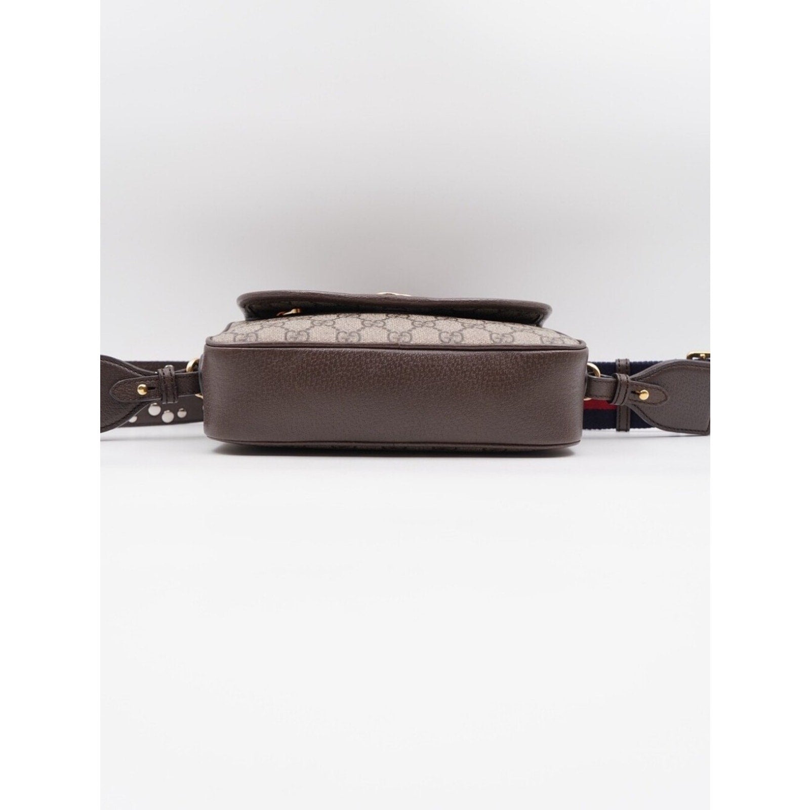 CJ41 ❤️ Gucci GG Supreme Monogram Dollar Calfskin Web Studded  Ophidia