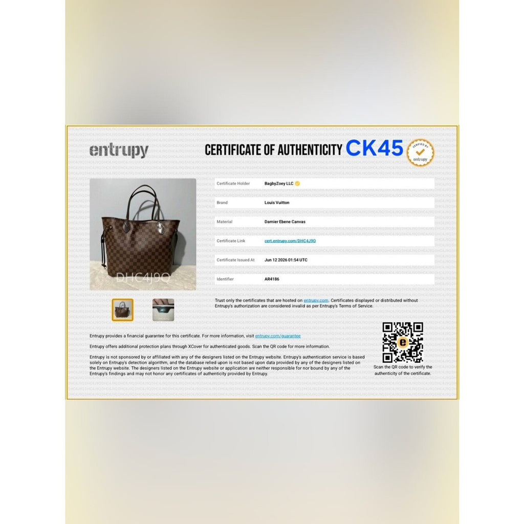 CK45 💕 Louis Vuitton Neverfull Damier Ebene MM