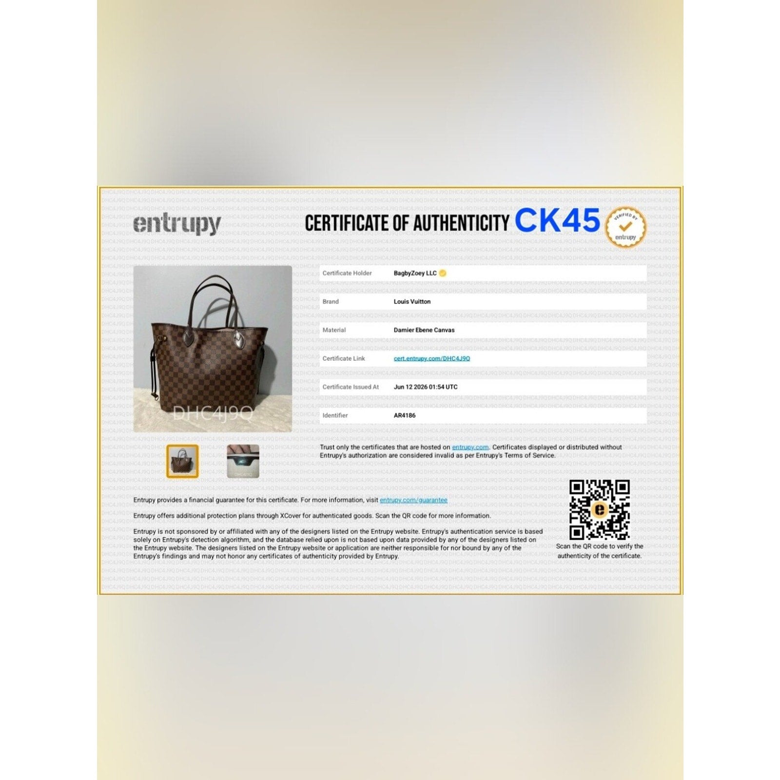 CK45 💕 Louis Vuitton Neverfull Damier Ebene MM