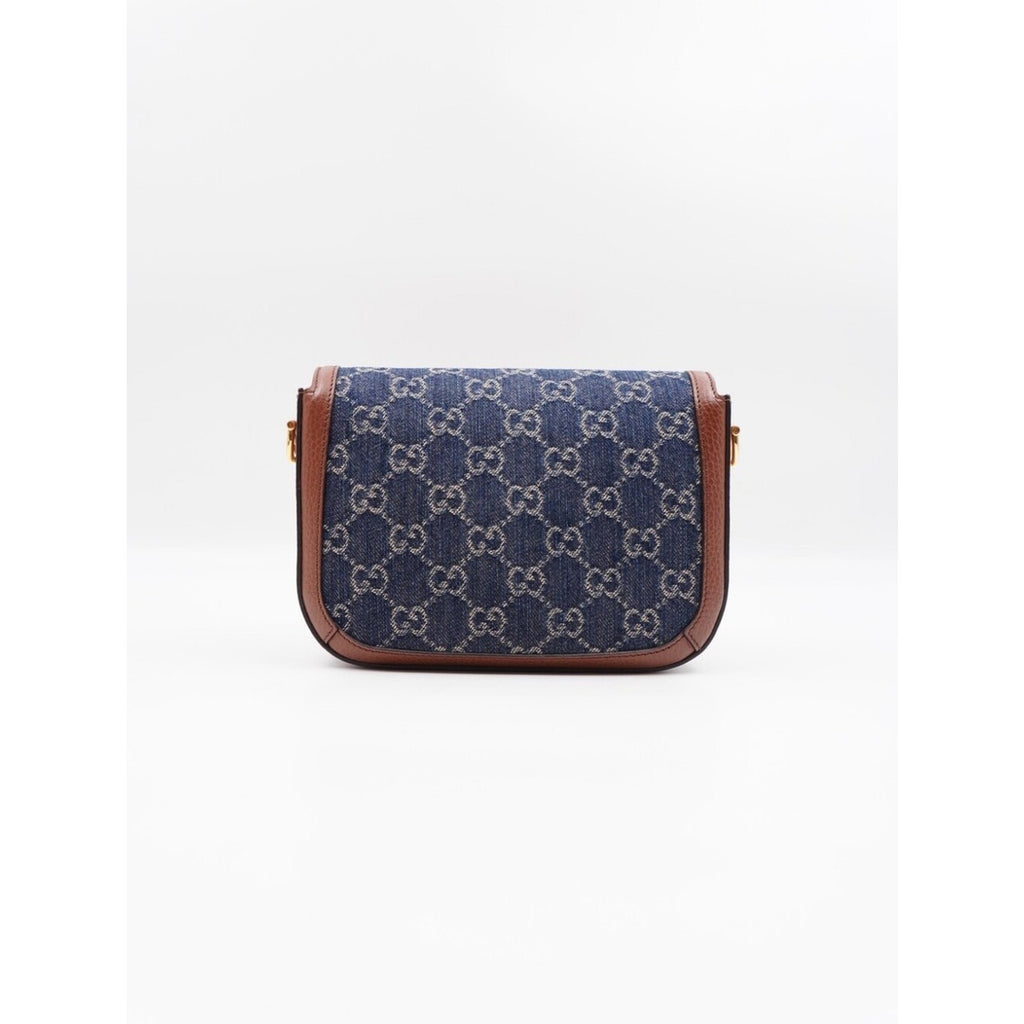 CJ40 ❤️ GUCCI New Denim GG Monogram Calfskin Web Horsebit