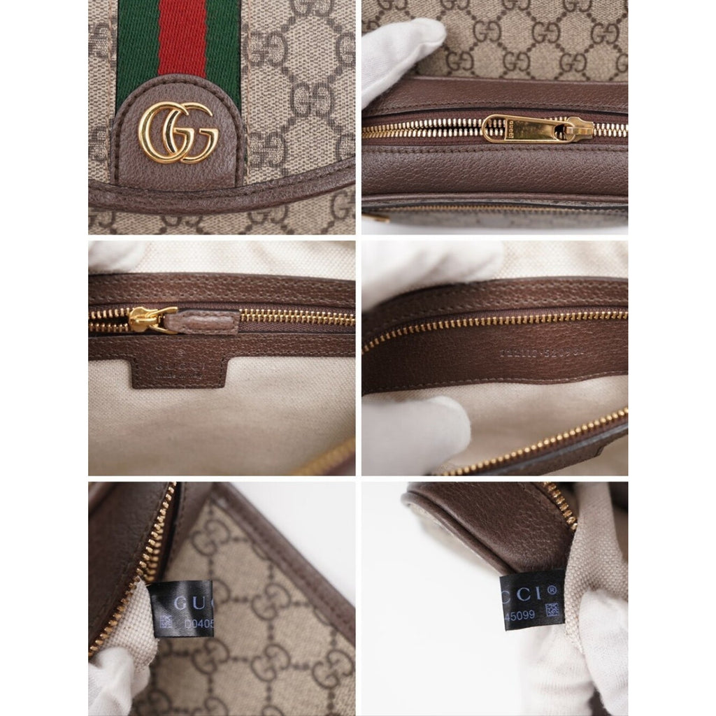 CJ41 ❤️ Gucci GG Supreme Monogram Dollar Calfskin Web Studded  Ophidia