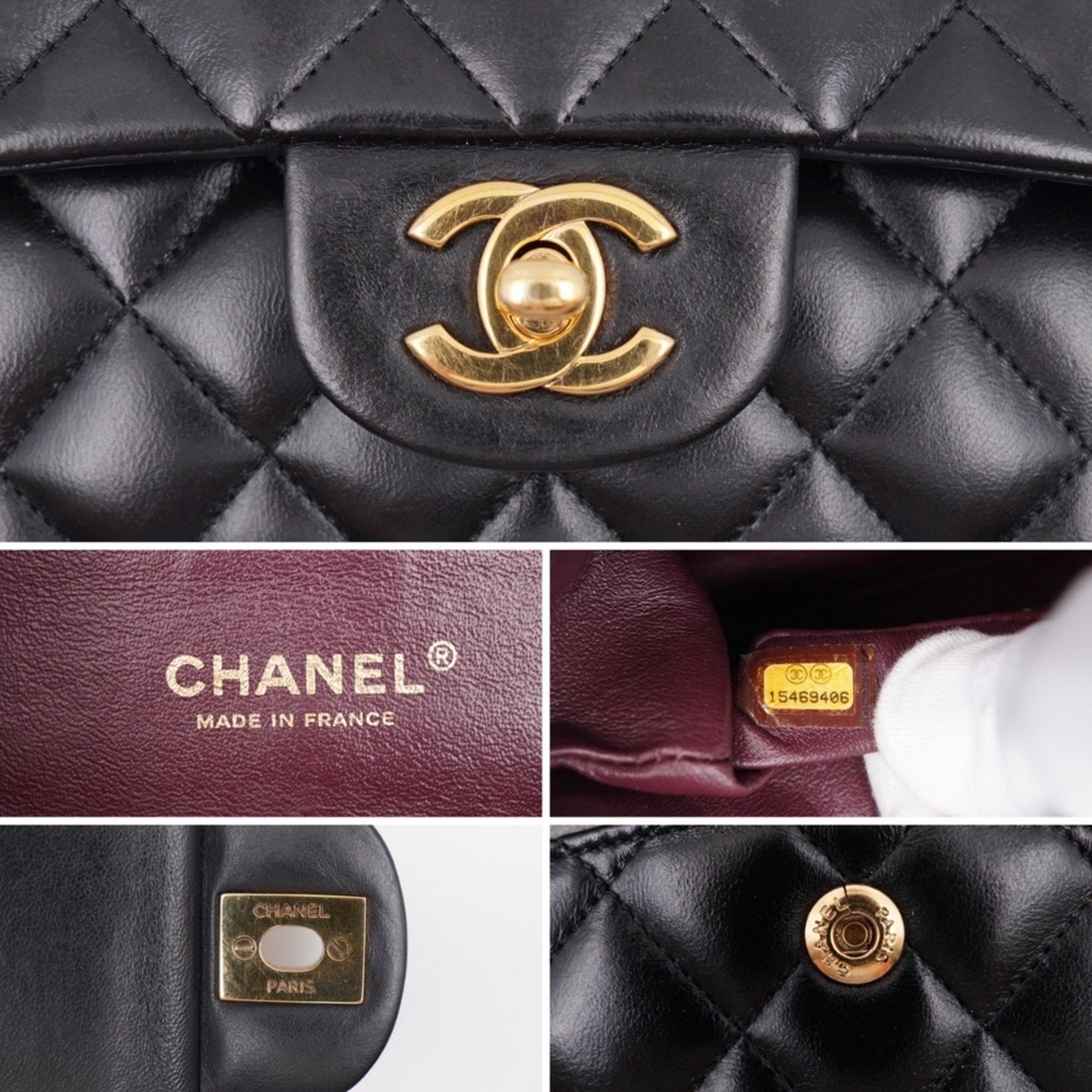 CD16 💖 Chanel Medium Classic Double Flap Bag Lambskin Gold Hardware