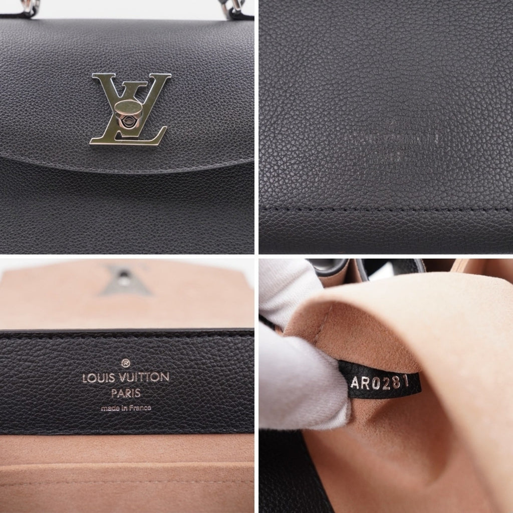 CE31 💟 Louis Vuitton Calfskin Lockme Ever BB Black