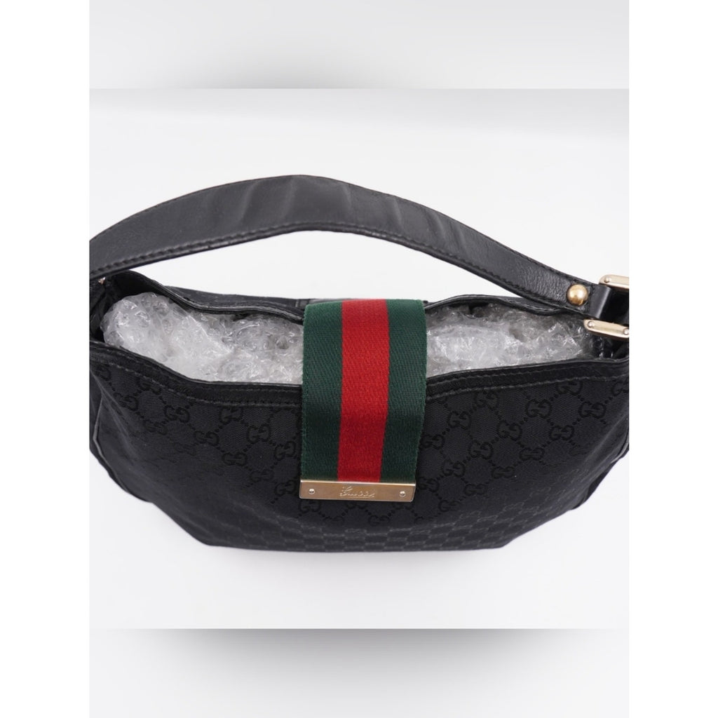 CH11 💗 Gucci GG Canvas Web New Ladies Hobo Bag