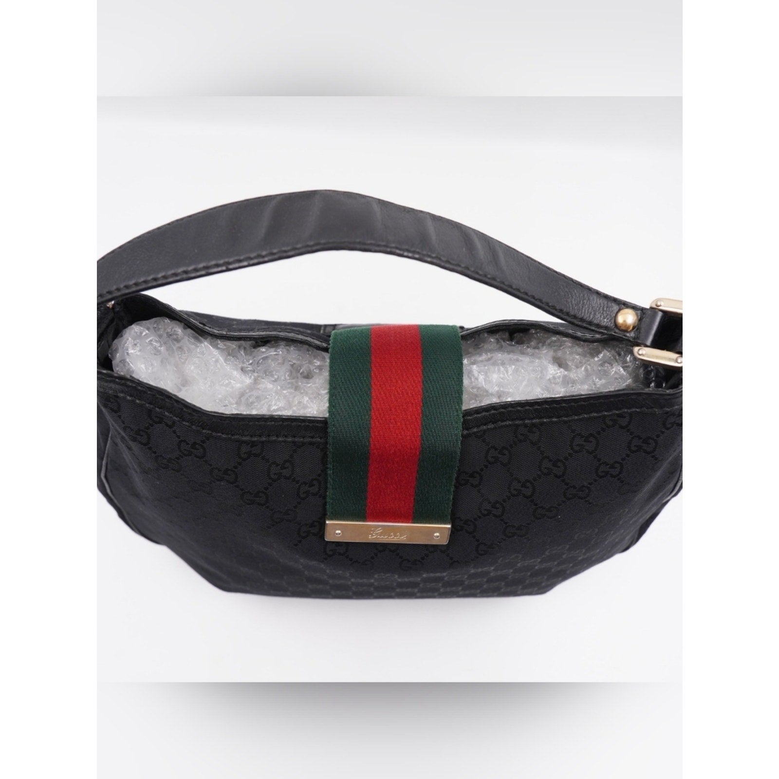 CH11 💗 Gucci GG Canvas Web New Ladies Hobo Bag