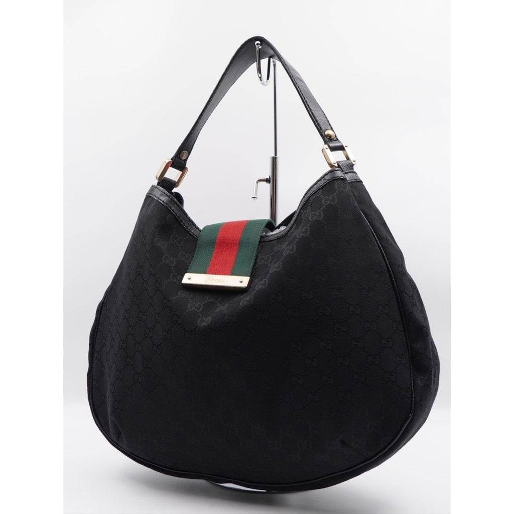 CH11 💗 Gucci GG Canvas Web New Ladies Hobo Bag