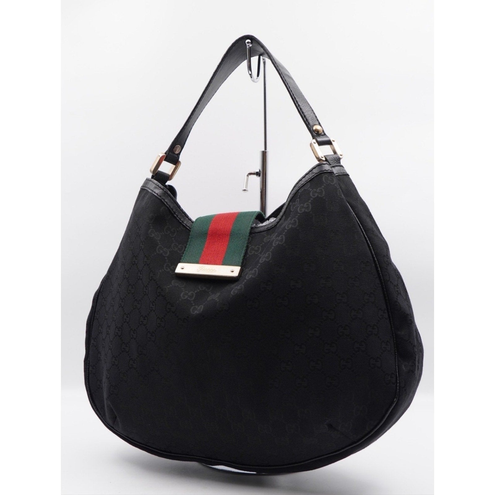 CH11 💗 Gucci GG Canvas Web New Ladies Hobo Bag
