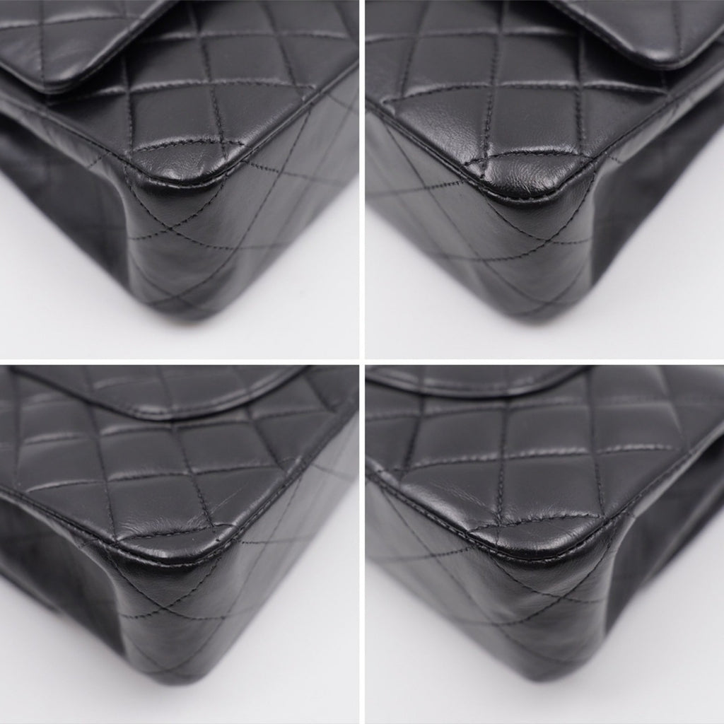 CE06 💖 Chanel Medium Classic Double Flap Bag Lambskin Silver Hardware
