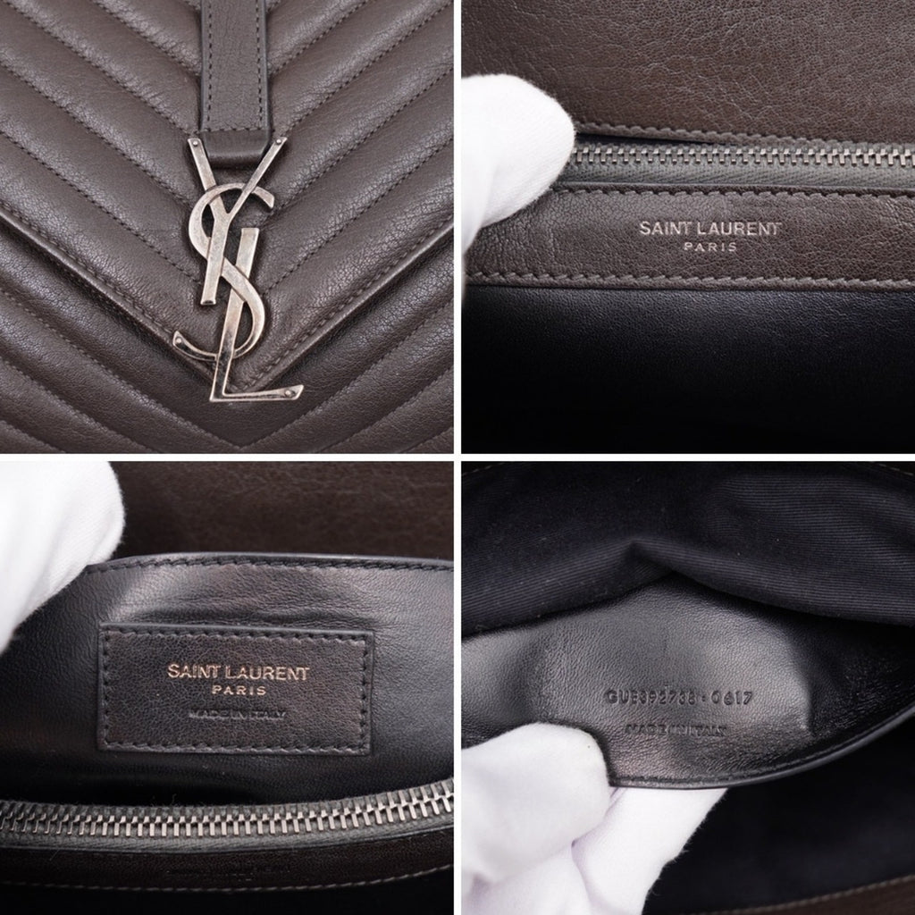 CG10 💟 Saint Laurent Leather College Large