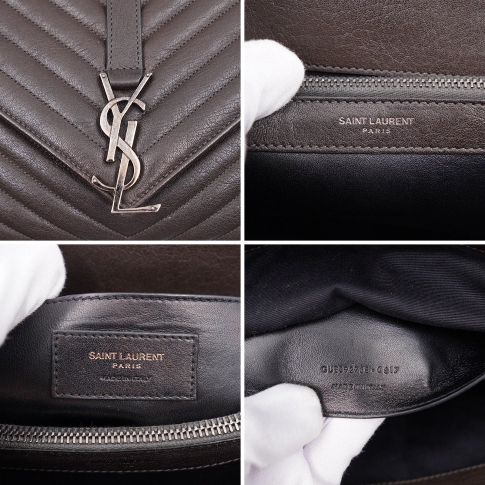 CG10 💟 Saint Laurent Leather College Large