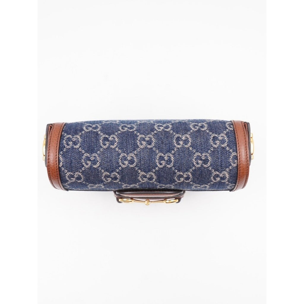 CJ40 ❤️ GUCCI New Denim GG Monogram Calfskin Web Horsebit