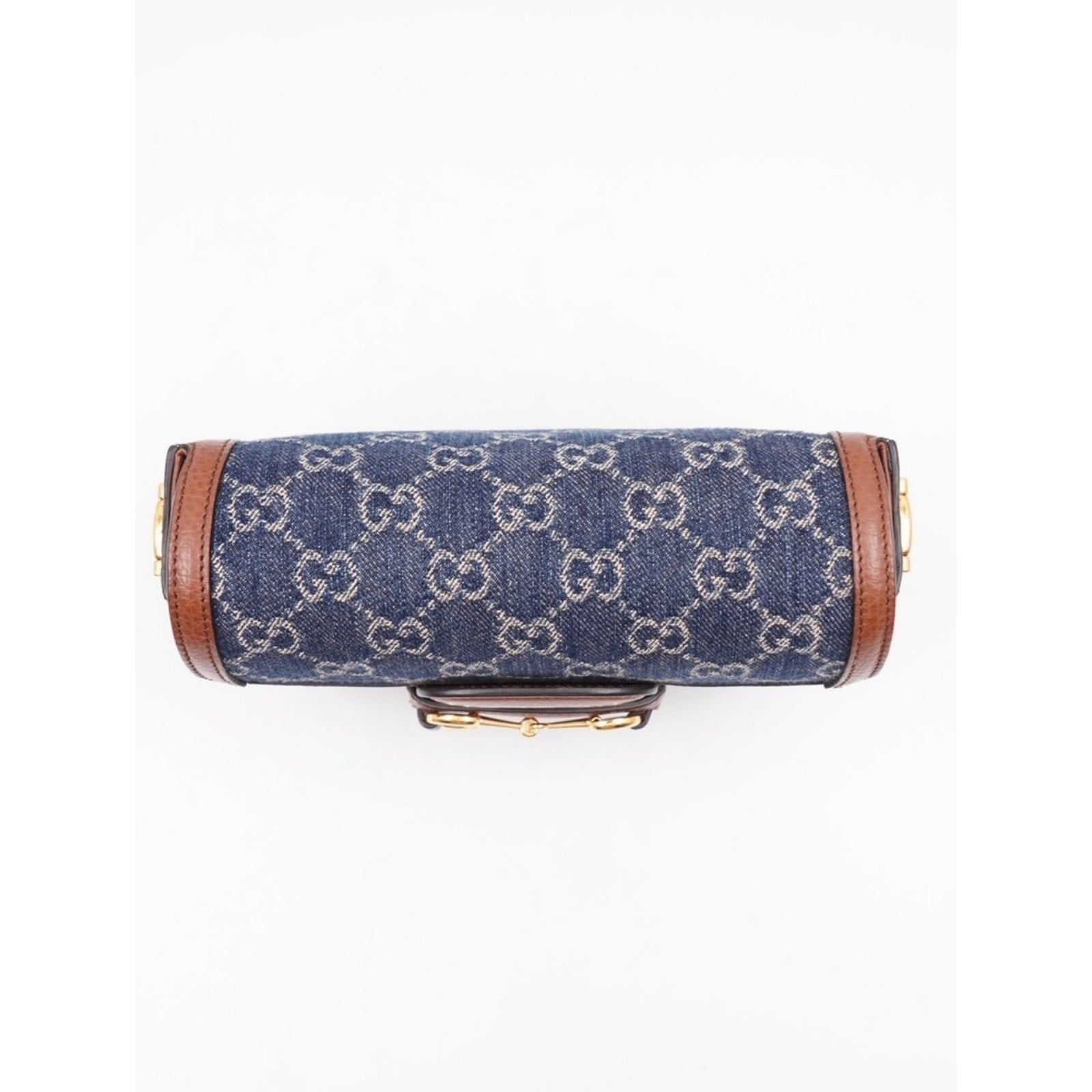 CJ40 ❤️ GUCCI New Denim GG Monogram Calfskin Web Horsebit