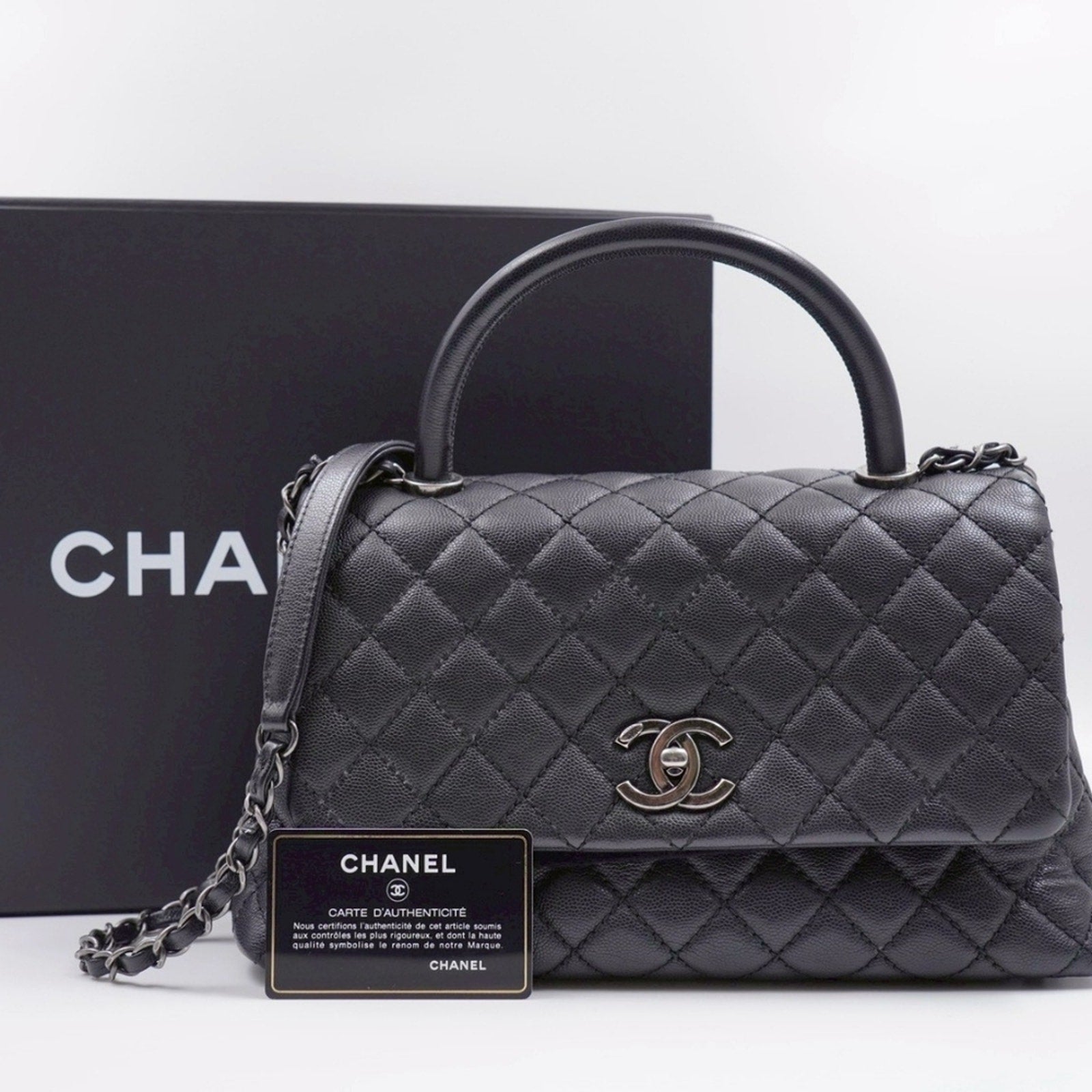 BY09 💕 Chanel Caviar Quilted Small Coco Handle Flap