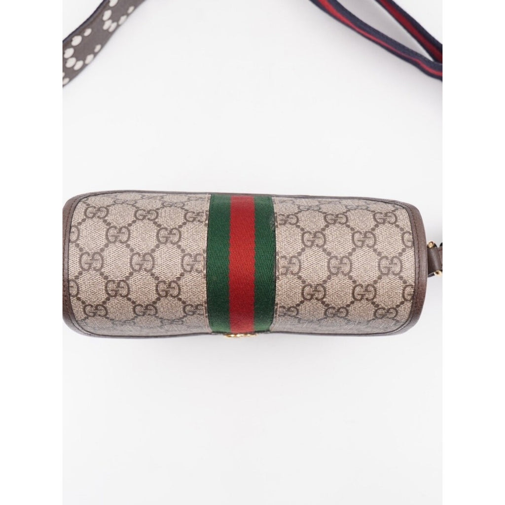 CJ41 ❤️ Gucci GG Supreme Monogram Dollar Calfskin Web Studded  Ophidia