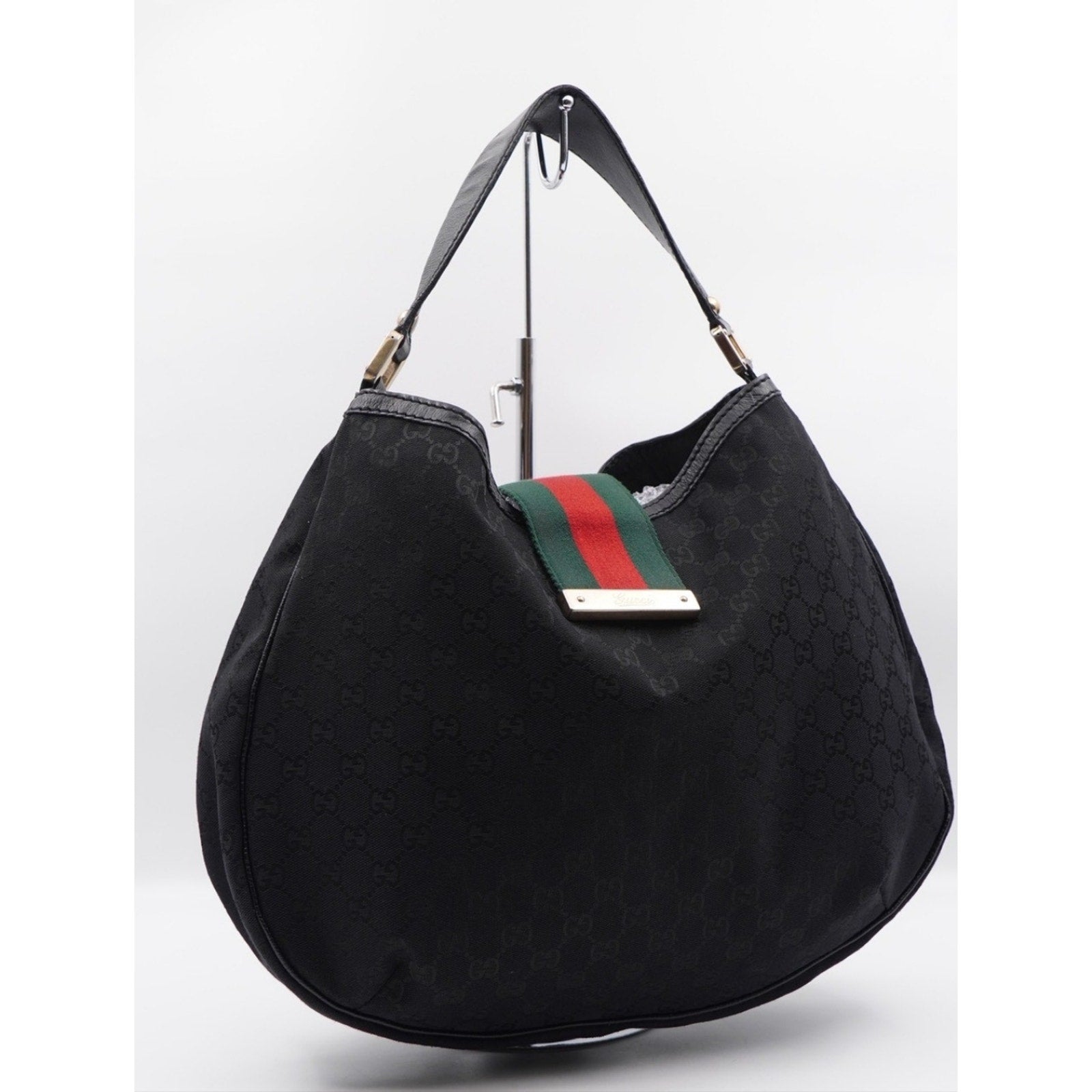CH11 💗 Gucci GG Canvas Web New Ladies Hobo Bag