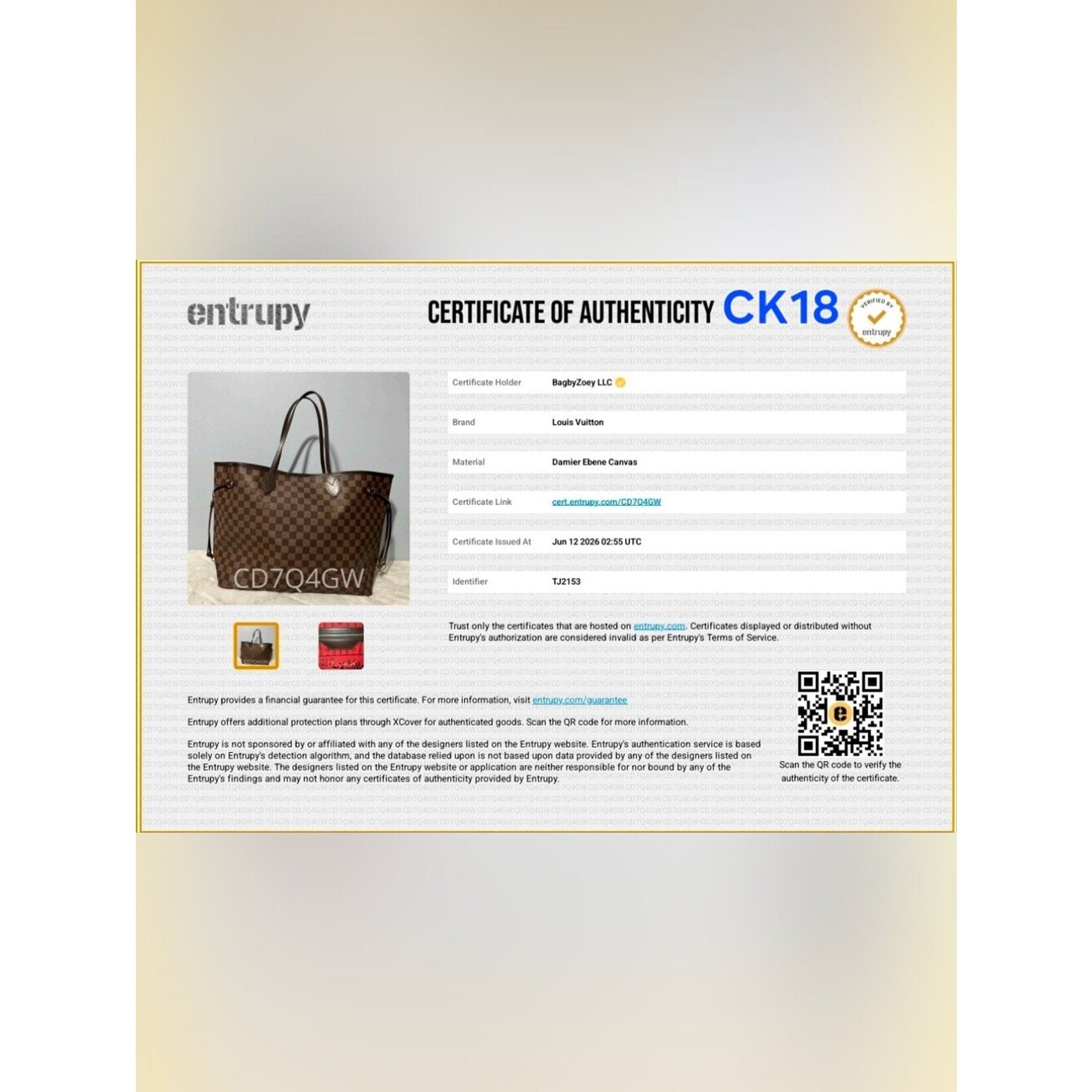 CK18 💕 Louis Vuitton Neverfull Damier Ebene GM