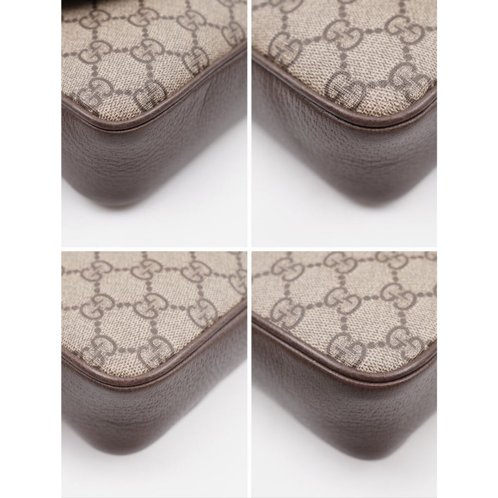 CJ41 ❤️ Gucci GG Supreme Monogram Dollar Calfskin Web Studded  Ophidia