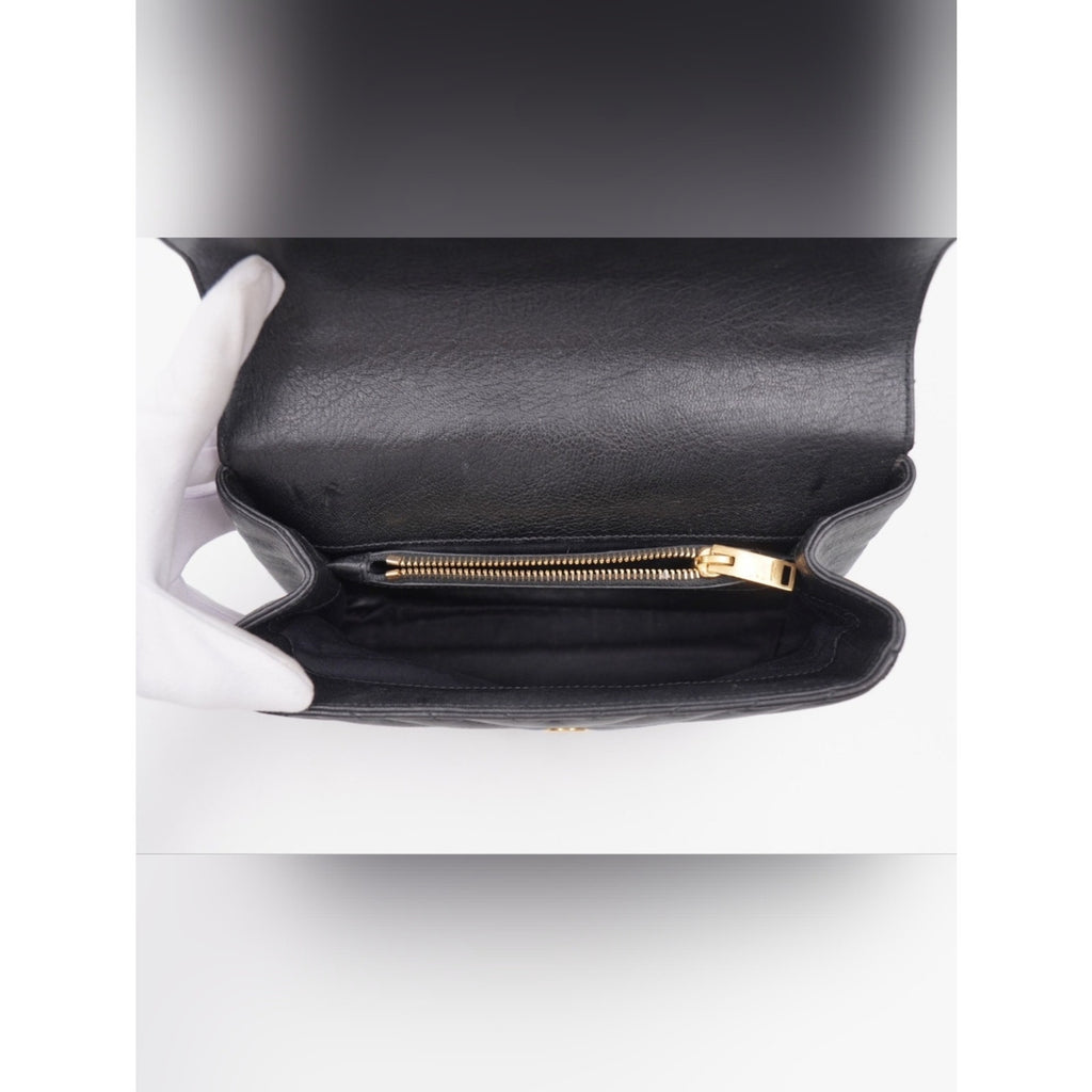 CG39 💗 Yves Saint Laurent College Medium Flap YSL Shoulder Bag Quilted Leather