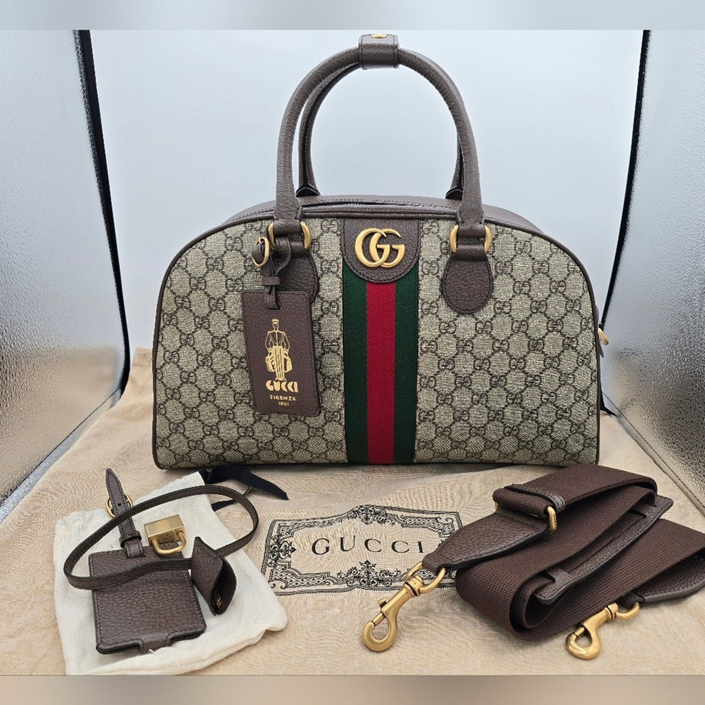 17A❤️NWT Gucci GG Ophidia Medium Bowling Bag