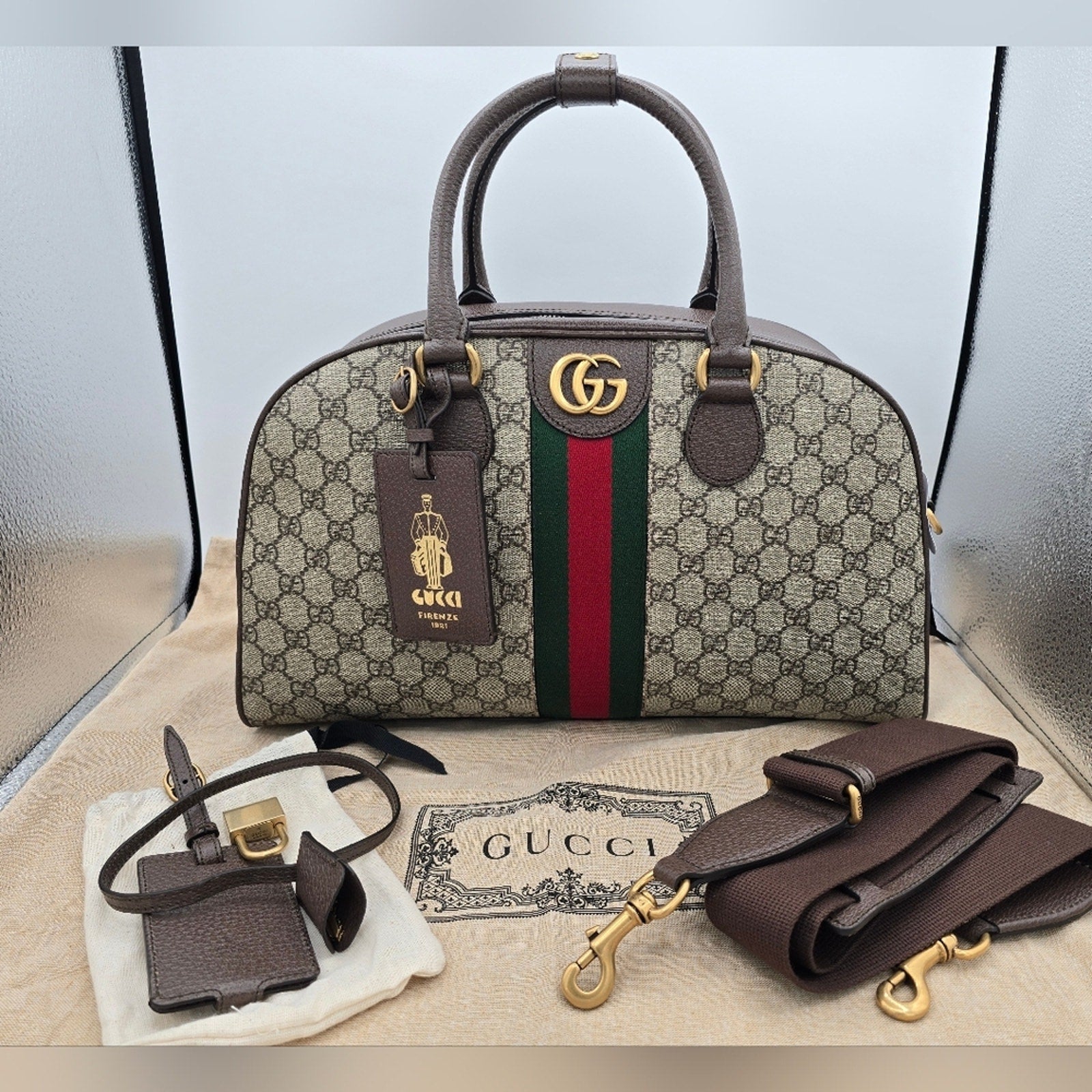 17A❤️NWT Gucci GG Ophidia Medium Bowling Bag