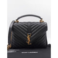 CG39 💗 Yves Saint Laurent College Medium Flap YSL Shoulder Bag Quilted Leather