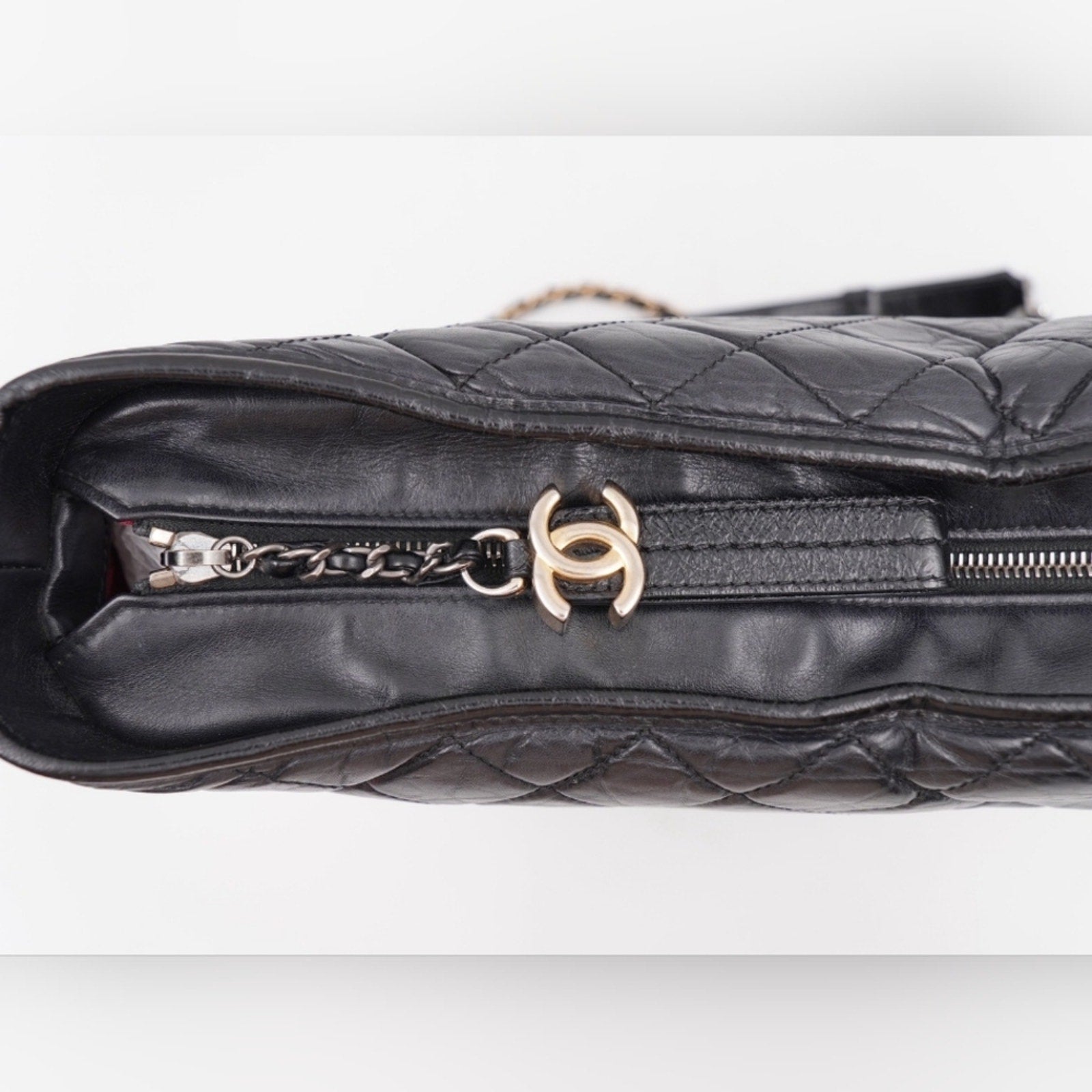 CG04 💟 Chanel Aged Calfskin Quilted Large Gabrielle Hobo