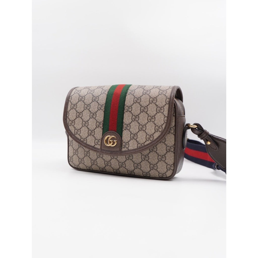 CJ41 ❤️ Gucci GG Supreme Monogram Dollar Calfskin Web Studded  Ophidia