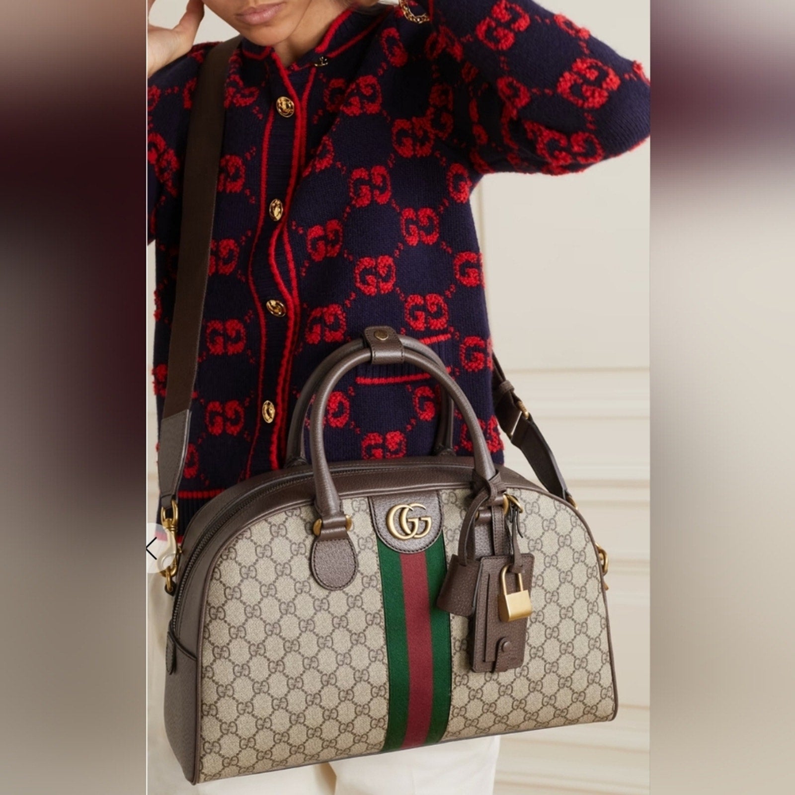 17A❤️NWT Gucci GG Ophidia Medium Bowling Bag