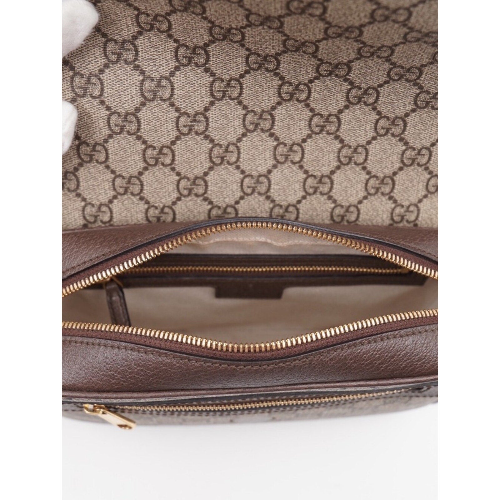CJ41 ❤️ Gucci GG Supreme Monogram Dollar Calfskin Web Studded  Ophidia