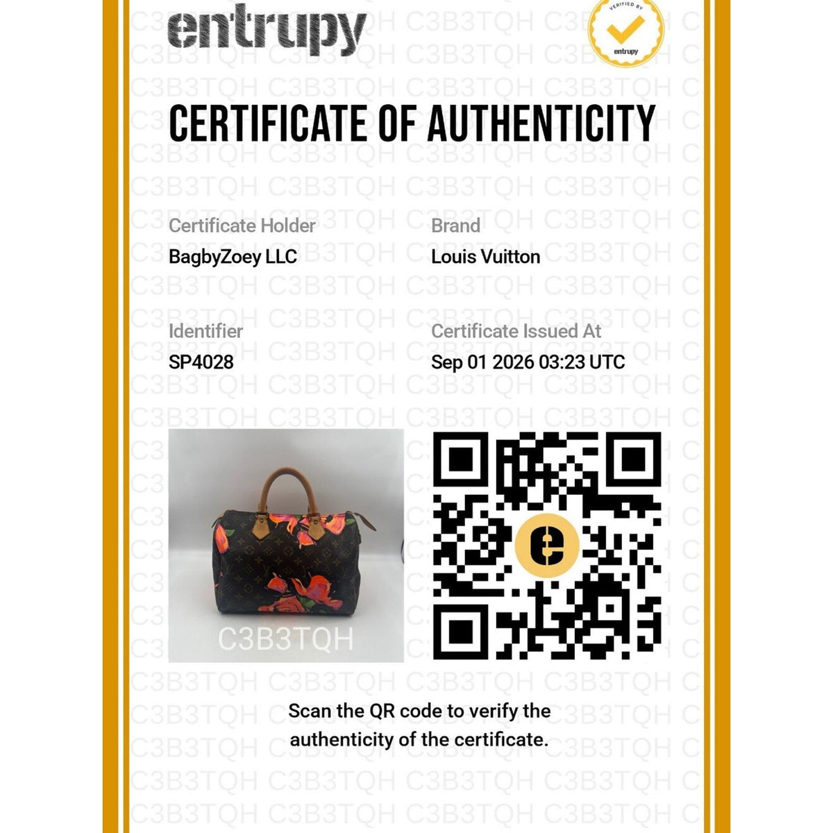 CP35 💟 Louis Vuitton Monogram Roses Speedy 30