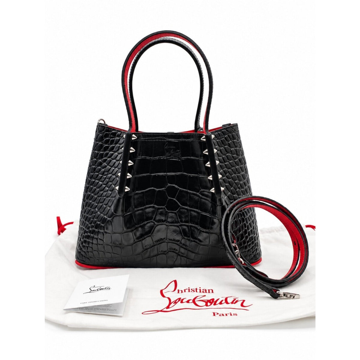 CP68❤️ NWT Christian Louboutin Cabarock mini Handbag leather black