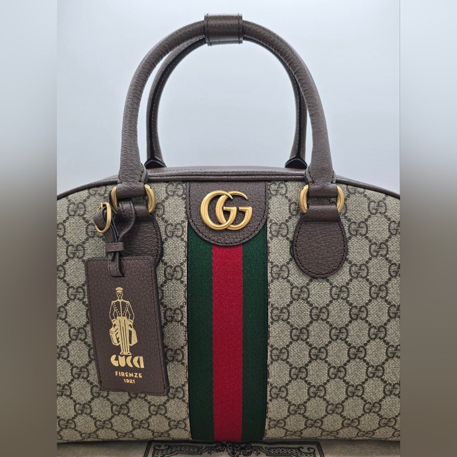 17A❤️NWT Gucci GG Ophidia Medium Bowling Bag