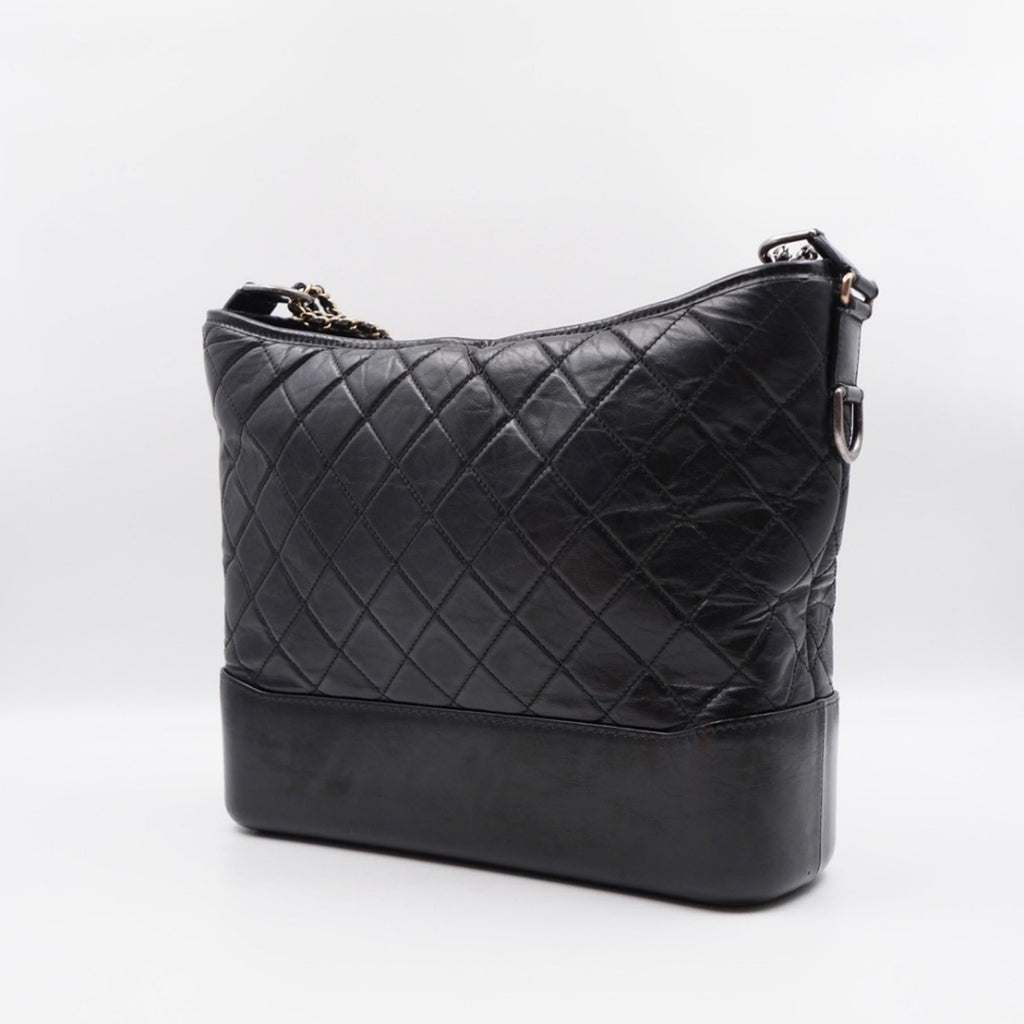 CG04 💟 Chanel Aged Calfskin Quilted Large Gabrielle Hobo