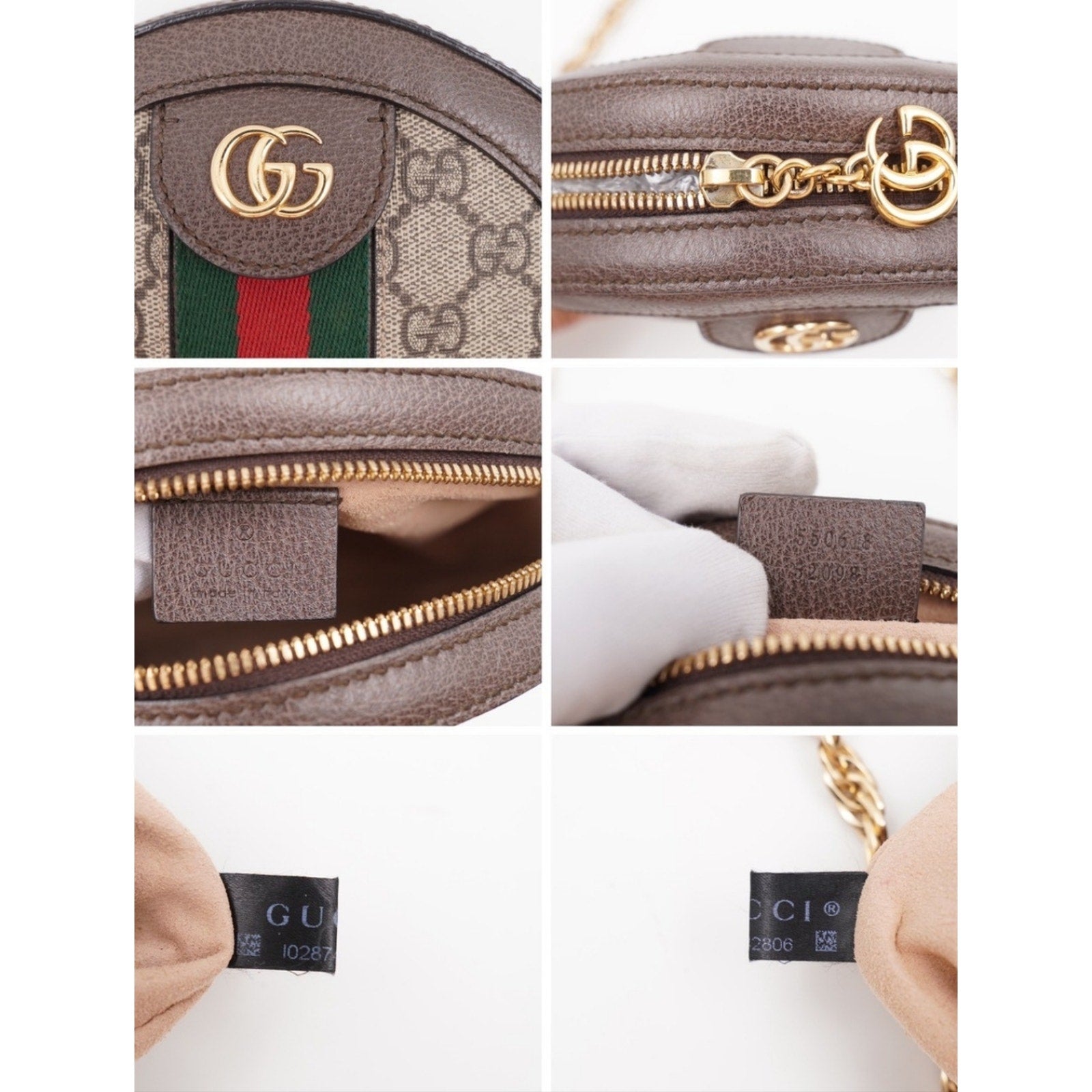CG52 💗 Gucci Ophidia Mini Round Shoulder Crossbody Bag
