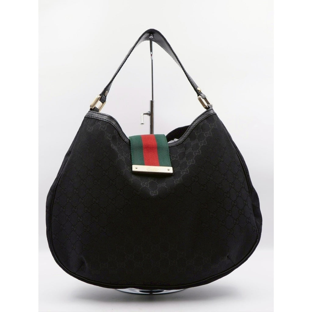 CH11 💗 Gucci GG Canvas Web New Ladies Hobo Bag