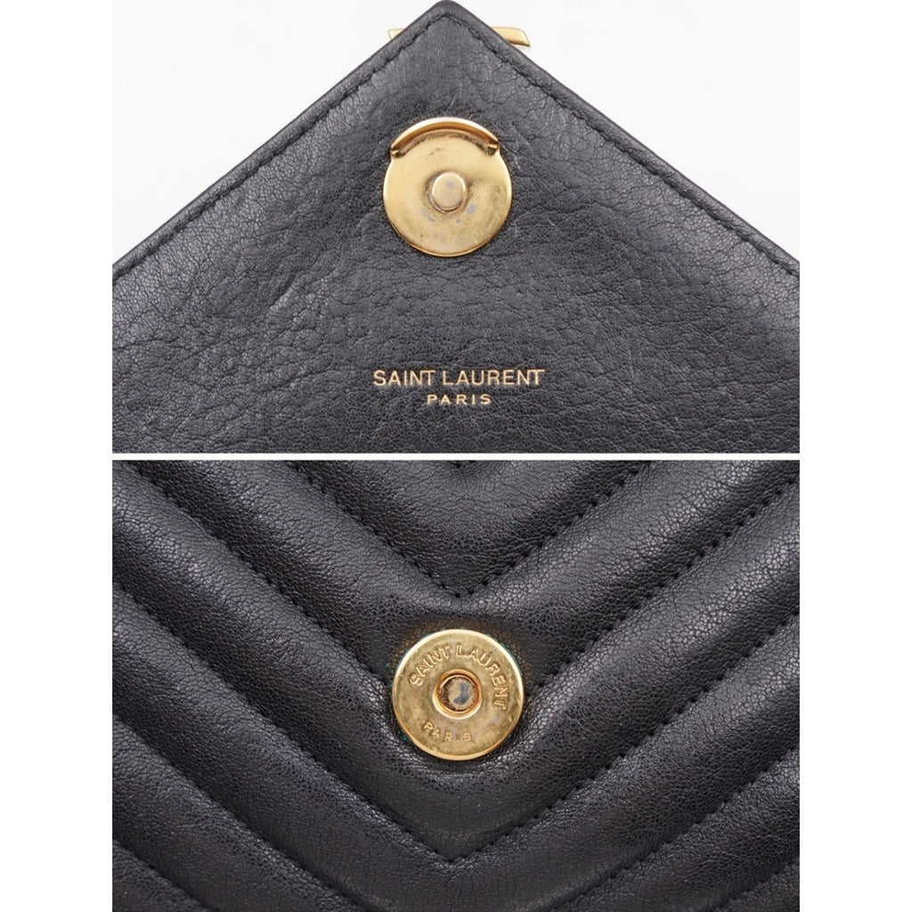 CG39 💗 Yves Saint Laurent College Medium Flap YSL Shoulder Bag Quilted Leather